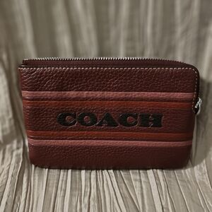 Coach Burgundy Leather Pouch